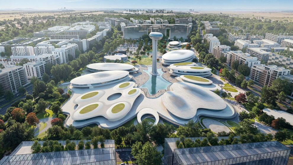 Aldar Sharjah deal: aerial view of the Aljada community