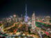 Dubai rental contracts: Downtown Dubai skyline at night with Burj Khalifa