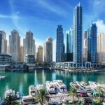 Dubai rental prices: waterfront towers and yachts at Dubai Marina