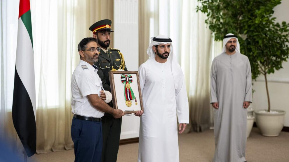 Indian pilot and flight crew honored in Dubai