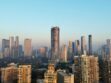City skyline with tall buildings and skyscrapers in Mumbai, India